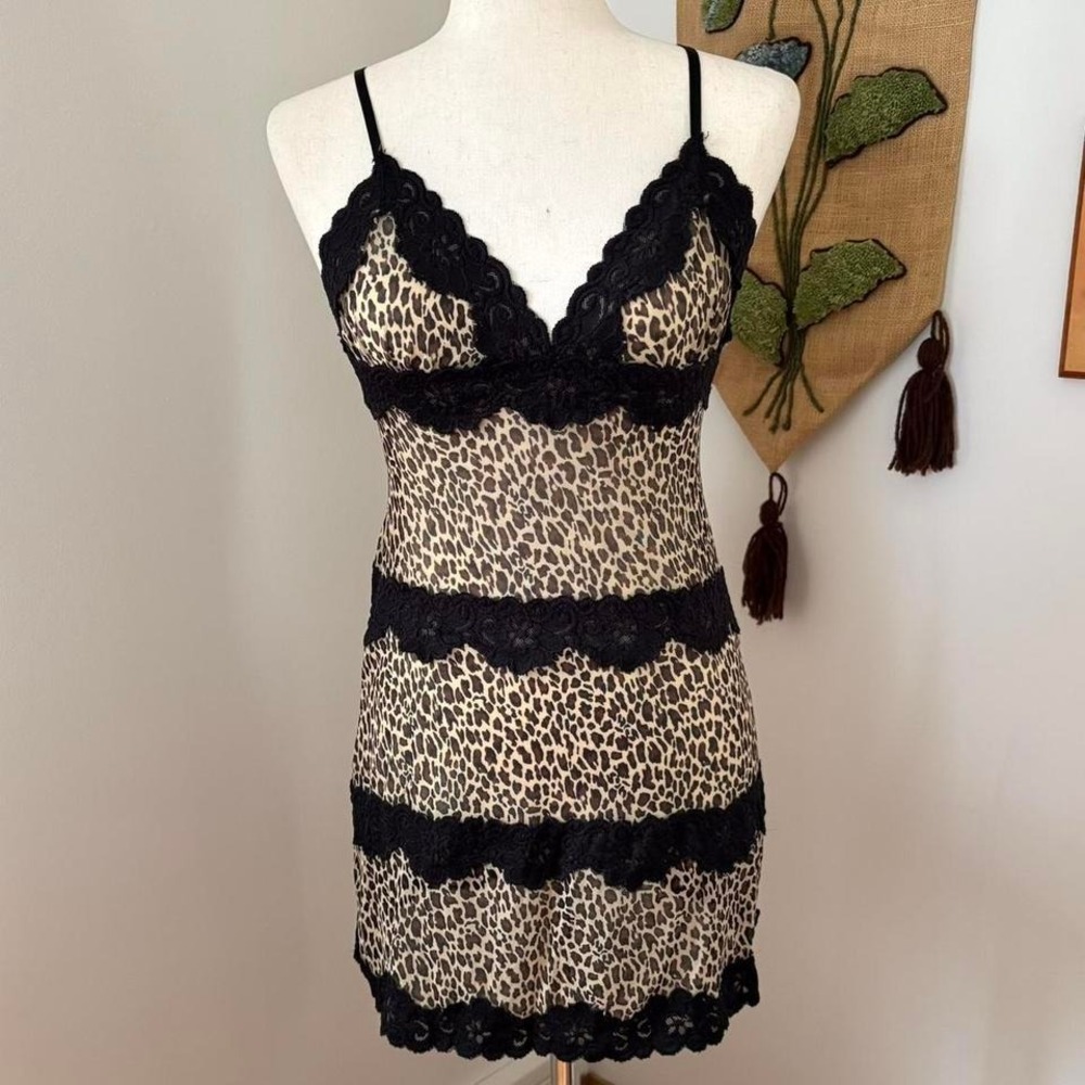 Rampage Cheetah Mesh Slip Dress